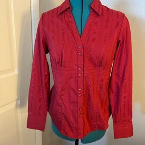 Gorgeous Red Collared Blouse - Sz Petite M